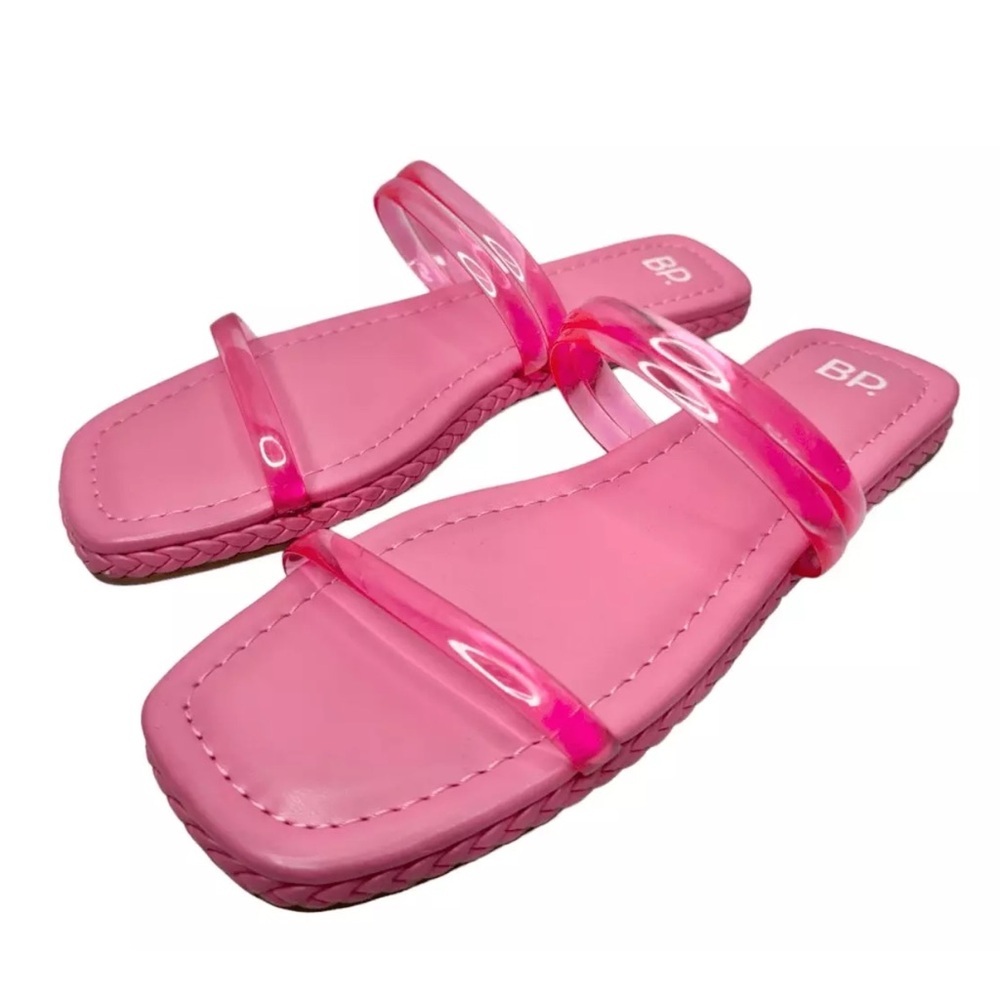 BP Viola Sandal 9 Pink NWOT Square Open Toe Jelly Flat Slide Travel Beach